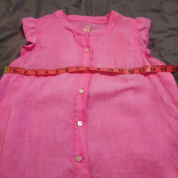 Lilly Pulitzer Briette Button Down Hot Pink Isle 100% Seacoast Linen XXS… - Picture 14 of 16